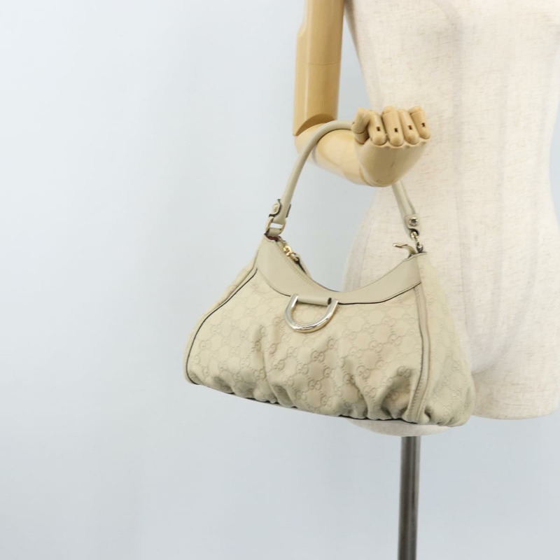 【日本直送】GUCCI GG帆布 Guccissima Abbey 手提包 皮革 象牙色 金色 190525 正品 BAZ023A-23