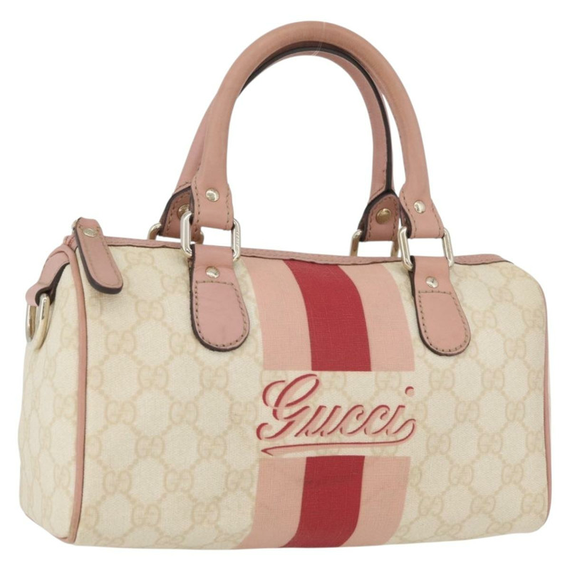 【日本直送】GUCCI GG Supreme Sherry Line 手提包 PVC 象牙金 190257 正品 BAZ055A-0