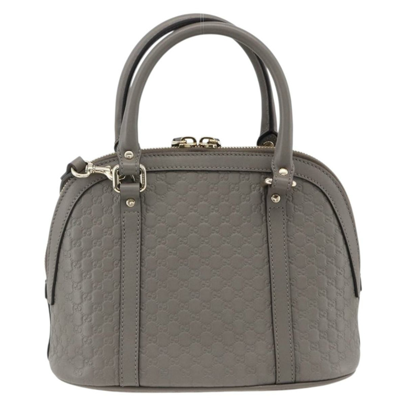 【日本直送】GUCCI Micro GG 帆布 Guccissima 手袋 皮革 暢貨中心 灰色 449654 正品 174361A-1