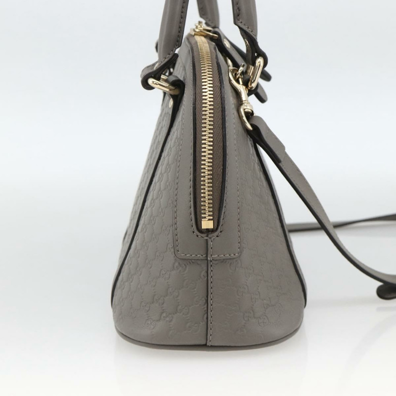 【日本直送】GUCCI Micro GG 帆布 Guccissima 手袋 皮革 暢貨中心 灰色 449654 正品 174361A-2