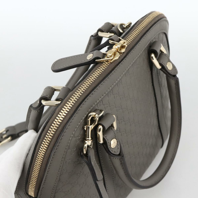 【日本直送】GUCCI Micro GG 帆布 Guccissima 手袋 皮革 暢貨中心 灰色 449654 正品 174361A-5