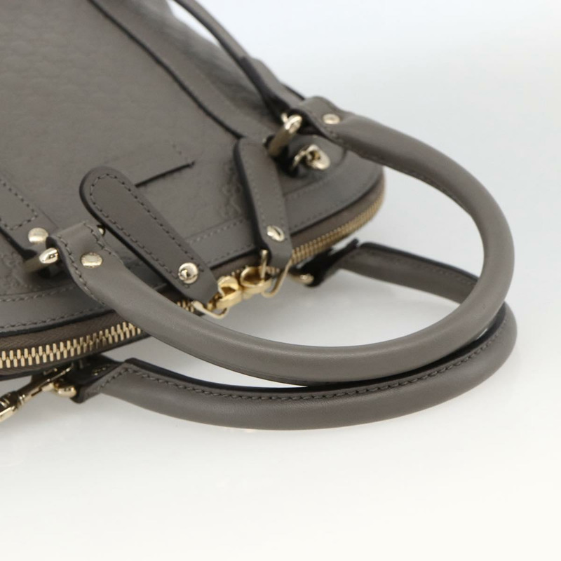 【日本直送】GUCCI Micro GG 帆布 Guccissima 手袋 皮革 暢貨中心 灰色 449654 正品 174361A-6