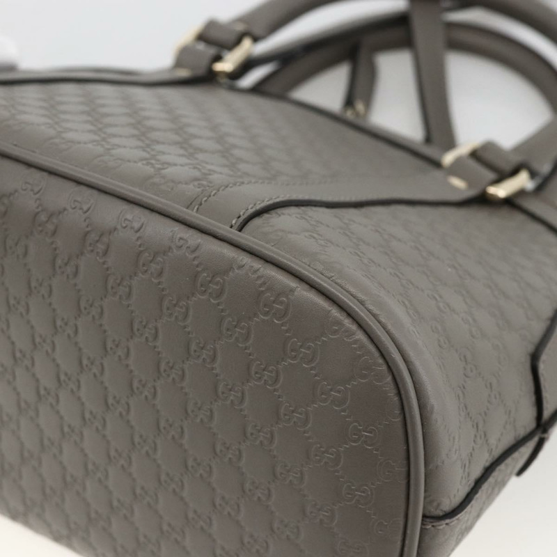 【日本直送】GUCCI Micro GG 帆布 Guccissima 手袋 皮革 暢貨中心 灰色 449654 正品 174361A-16