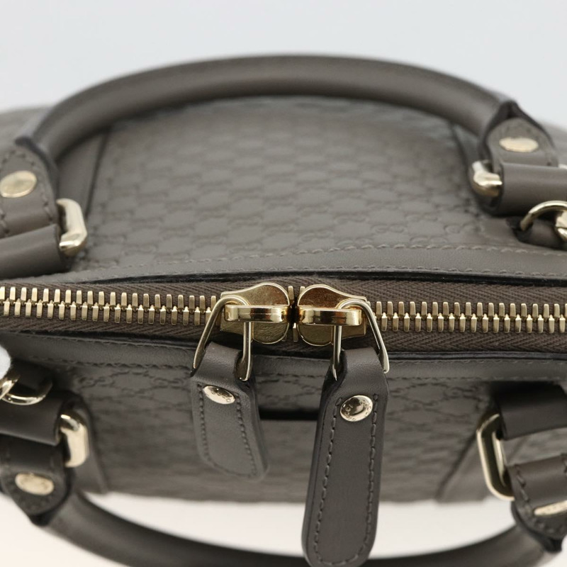 【日本直送】GUCCI Micro GG 帆布 Guccissima 手袋 皮革 暢貨中心 灰色 449654 正品 174361A-18