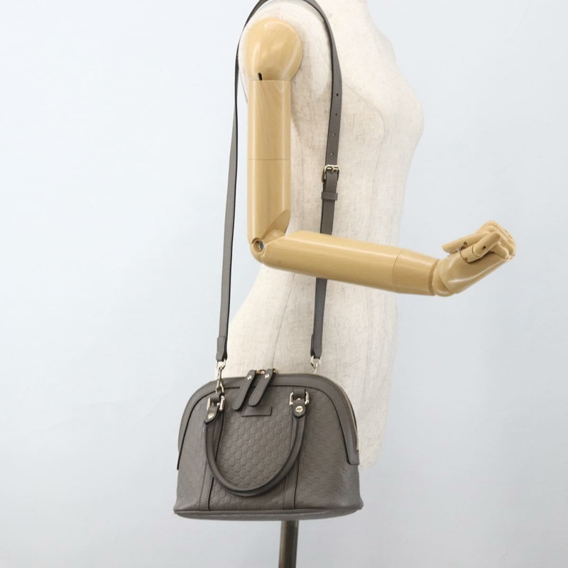 【日本直送】GUCCI Micro GG 帆布 Guccissima 手袋 皮革 暢貨中心 灰色 449654 正品 174361A-23