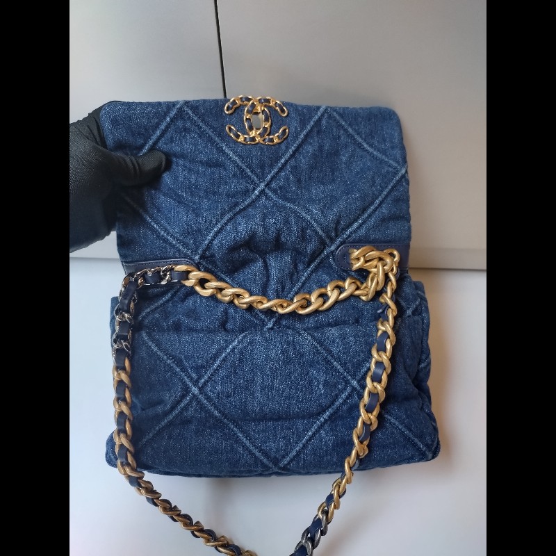 Chanel 鍊帶藍色丹寧布19包 26-5