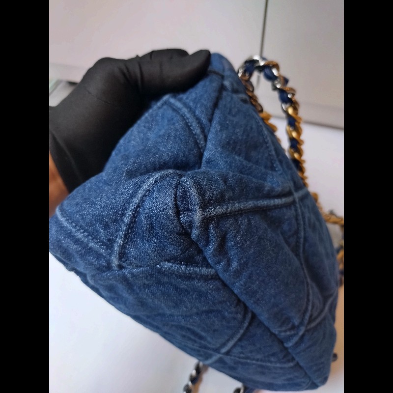 Chanel 鍊帶藍色丹寧布19包 26-11