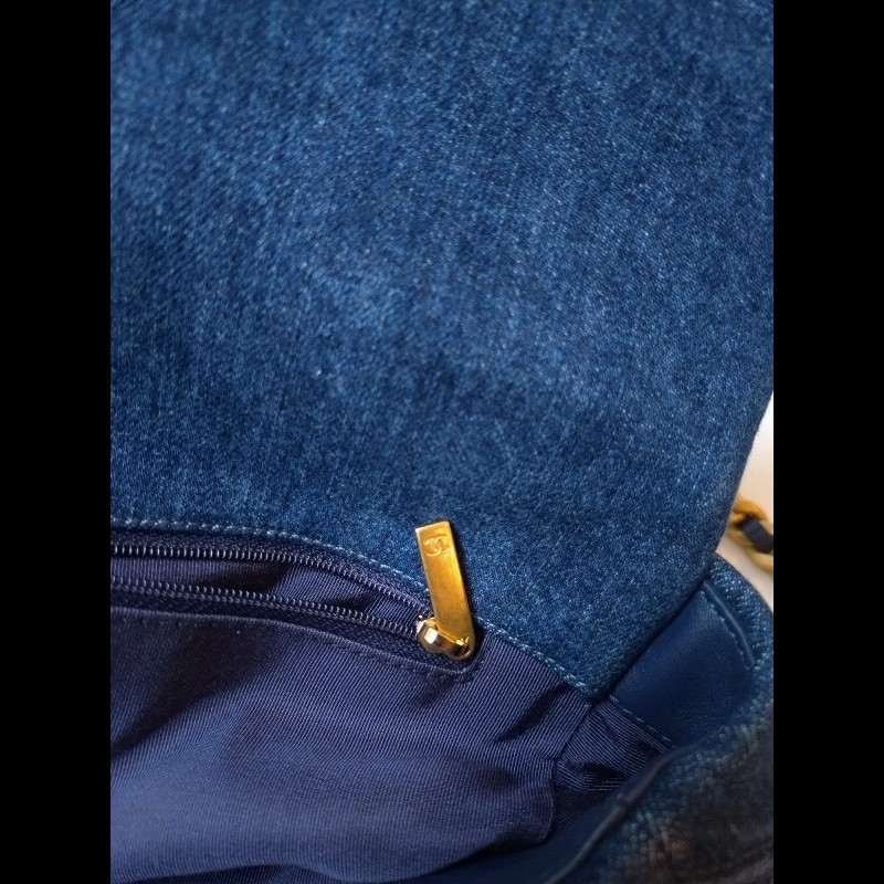 Chanel 鍊帶藍色丹寧布19包 26-15