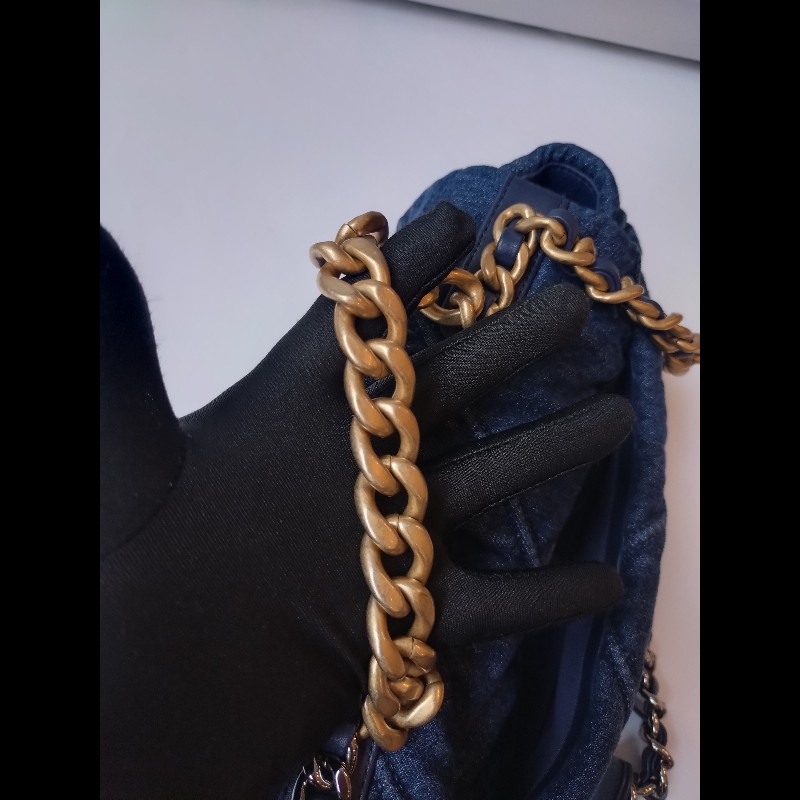 Chanel 鍊帶藍色丹寧布19包 26-22