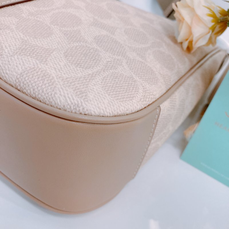 MS0654 Coach 蔻馳半月形拉鍊肩帶包包 Ellie File with Stripe Bag 26cm Canvas-6