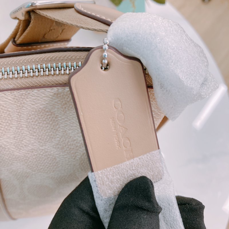 MS0654 Coach 蔻馳半月形拉鍊肩帶包包 Ellie File with Stripe Bag 26cm Canvas-14