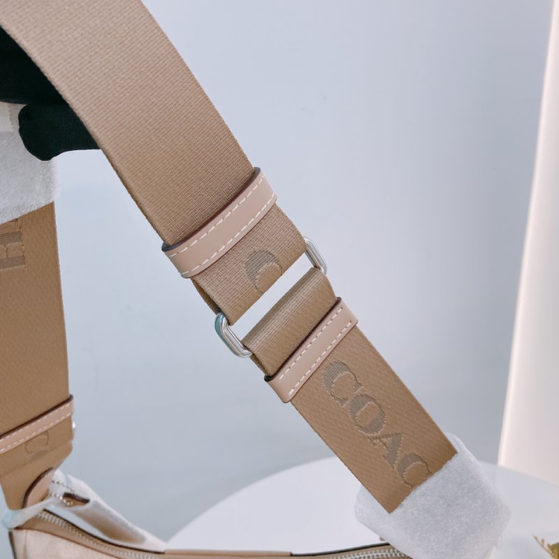 MS0654 Coach 蔻馳半月形拉鍊肩帶包包 Ellie File with Stripe Bag 26cm Canvas-16