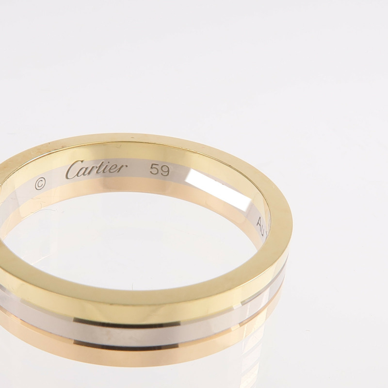 CARTIER 18K黃金/白金/玫瑰金Vendome Louis Ring鑽石戒指Cartier#59/US#10.5-4