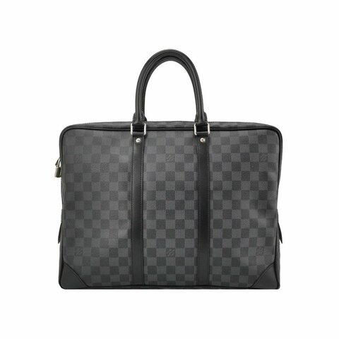 Louis Vuitton(LV) Porte Documents Voyage牛皮棋盤格矩形手提包