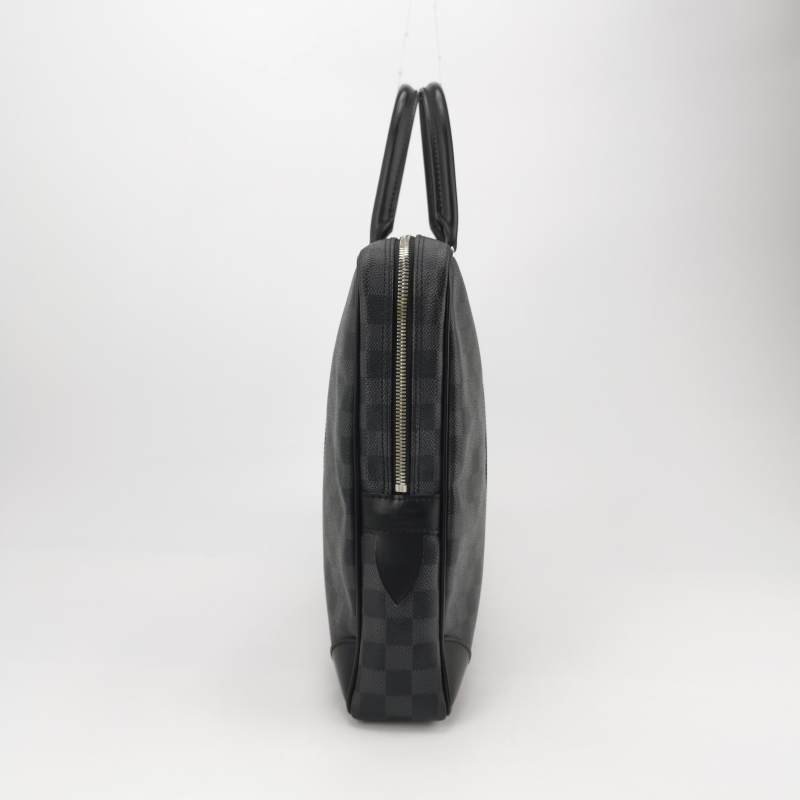 Louis Vuitton(LV) Porte Documents Voyage牛皮棋盤格矩形手提包-2