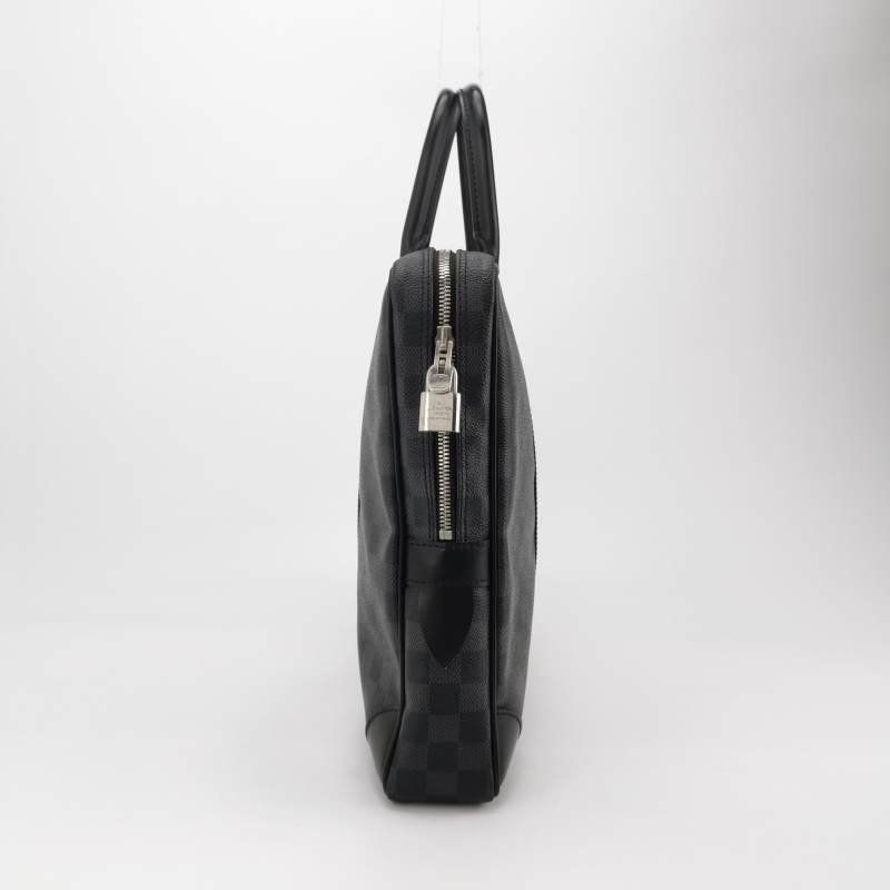 Louis Vuitton(LV) Porte Documents Voyage牛皮棋盤格矩形手提包-3