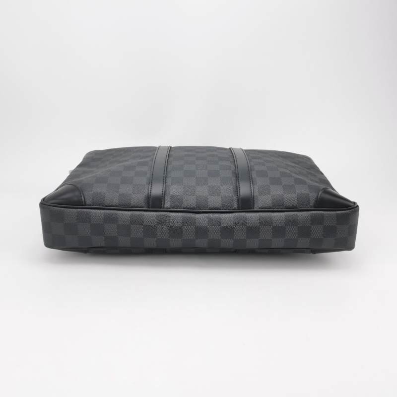 Louis Vuitton(LV) Porte Documents Voyage牛皮棋盤格矩形手提包-5