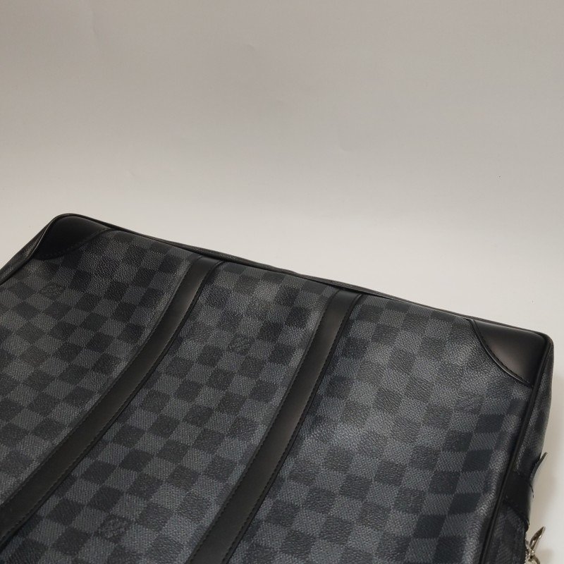 Louis Vuitton(LV) Porte Documents Voyage牛皮棋盤格矩形手提包-19