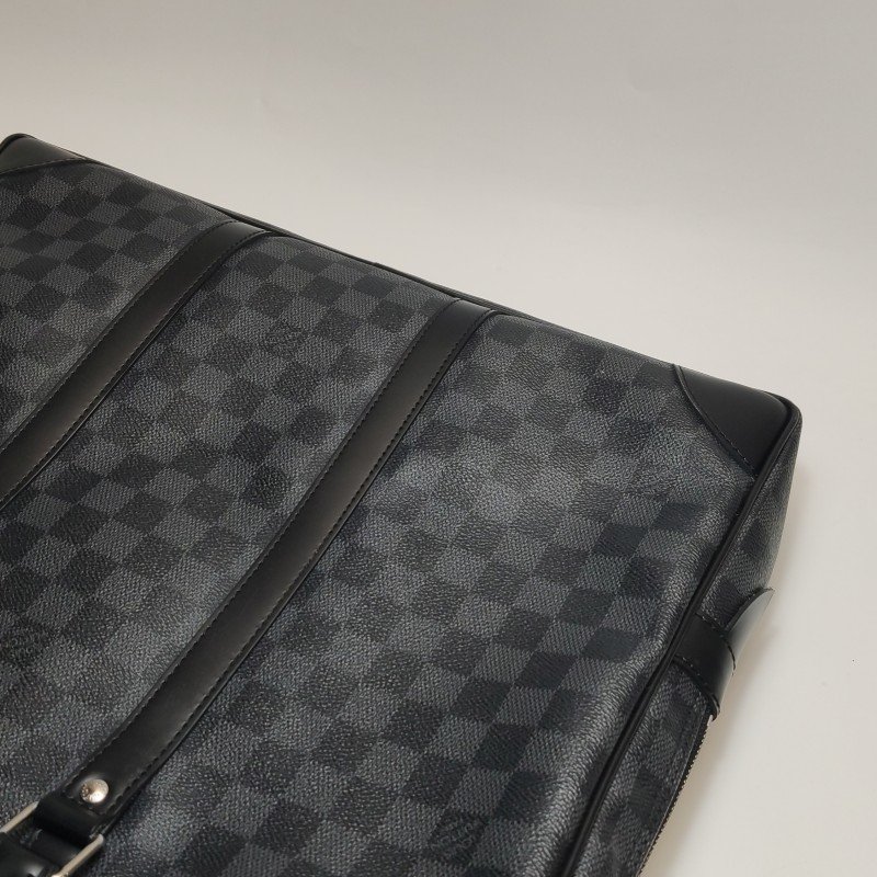 Louis Vuitton(LV) Porte Documents Voyage牛皮棋盤格矩形手提包-20