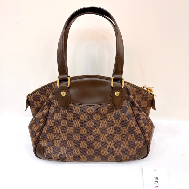 莉亞精品♡ LV N41117 棕棋盤格餃子包 手提包 二手-2