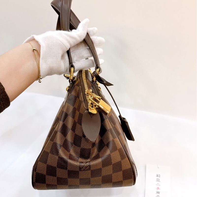 莉亞精品♡ LV N41117 棕棋盤格餃子包 手提包 二手-3