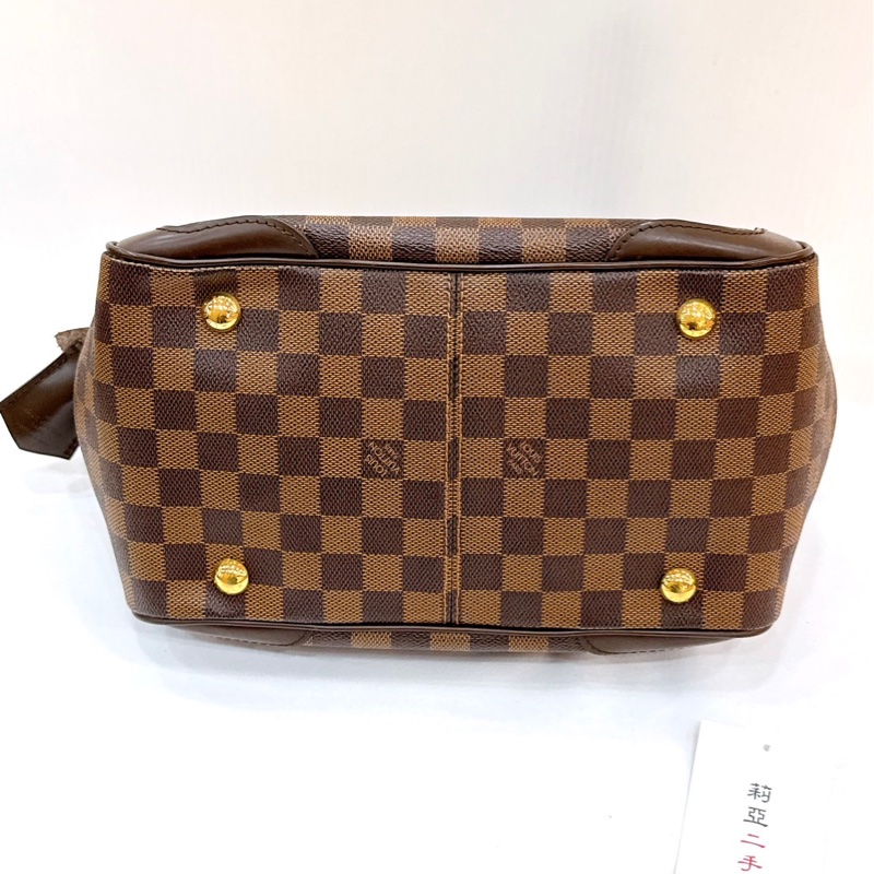 莉亞精品♡ LV N41117 棕棋盤格餃子包 手提包 二手-6