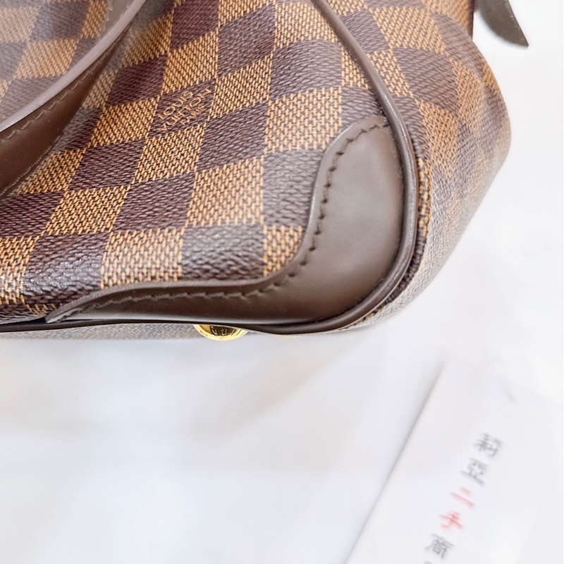 莉亞精品♡ LV N41117 棕棋盤格餃子包 手提包 二手-8