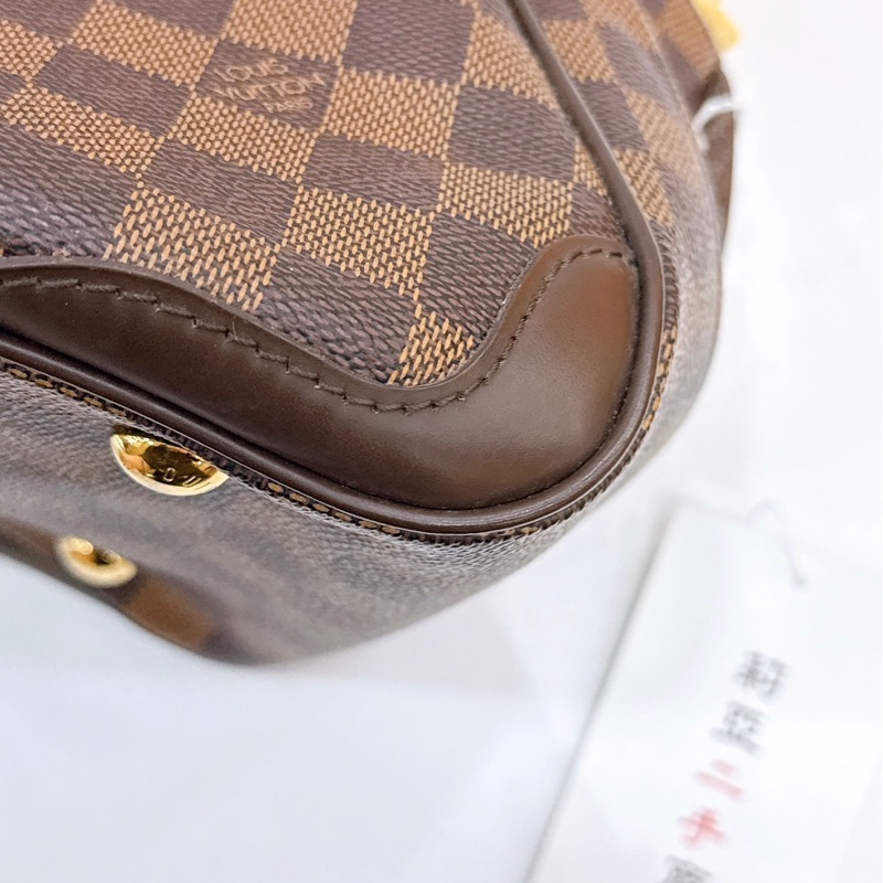 莉亞精品♡ LV N41117 棕棋盤格餃子包 手提包 二手-9