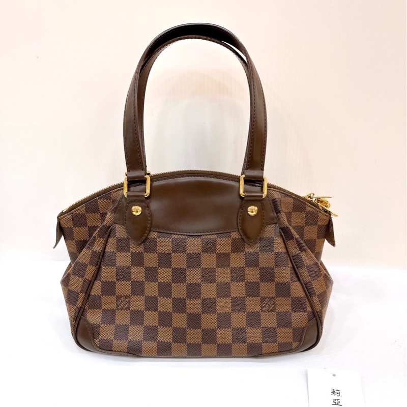 莉亞精品♡ LV N41117 棕棋盤格餃子包 手提包 二手-11