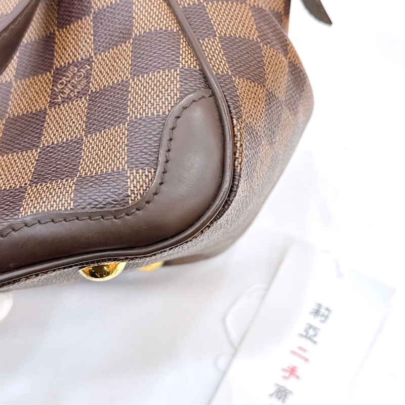 莉亞精品♡ LV N41117 棕棋盤格餃子包 手提包 二手-15