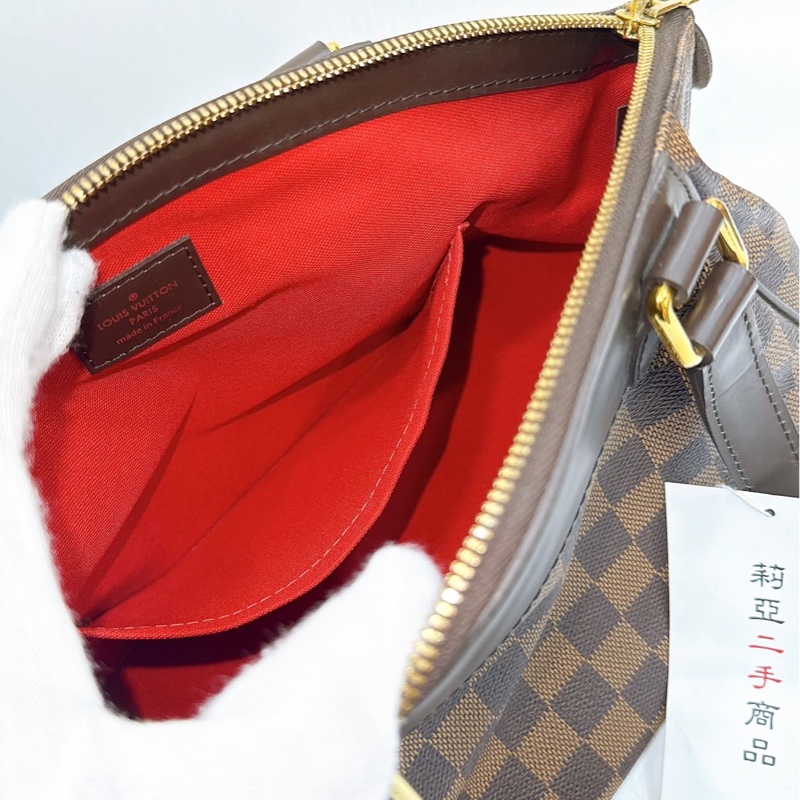 莉亞精品♡ LV N41117 棕棋盤格餃子包 手提包 二手-17
