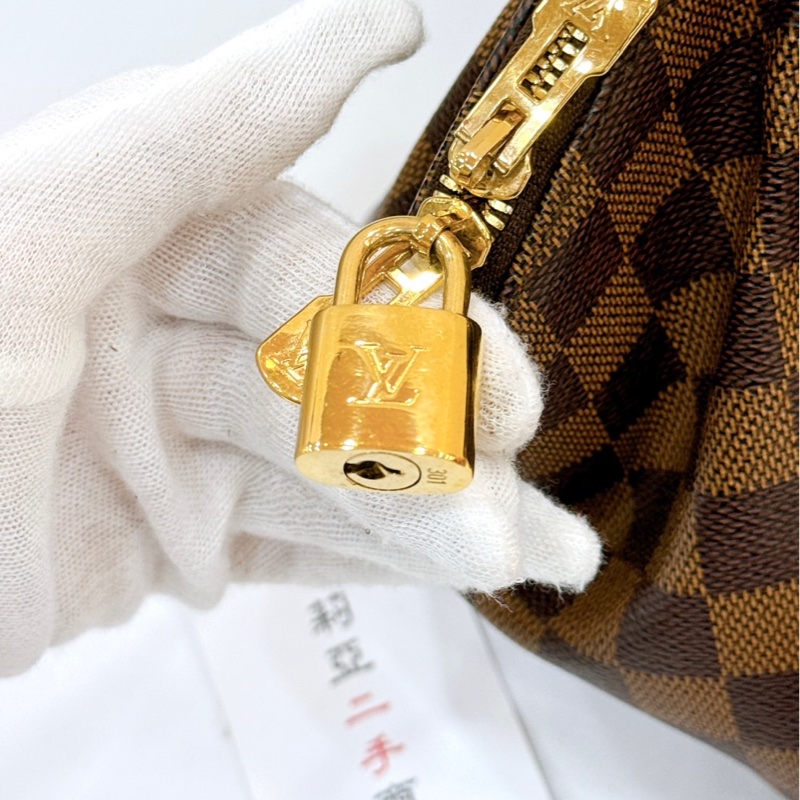 莉亞精品♡ LV N41117 棕棋盤格餃子包 手提包 二手-20