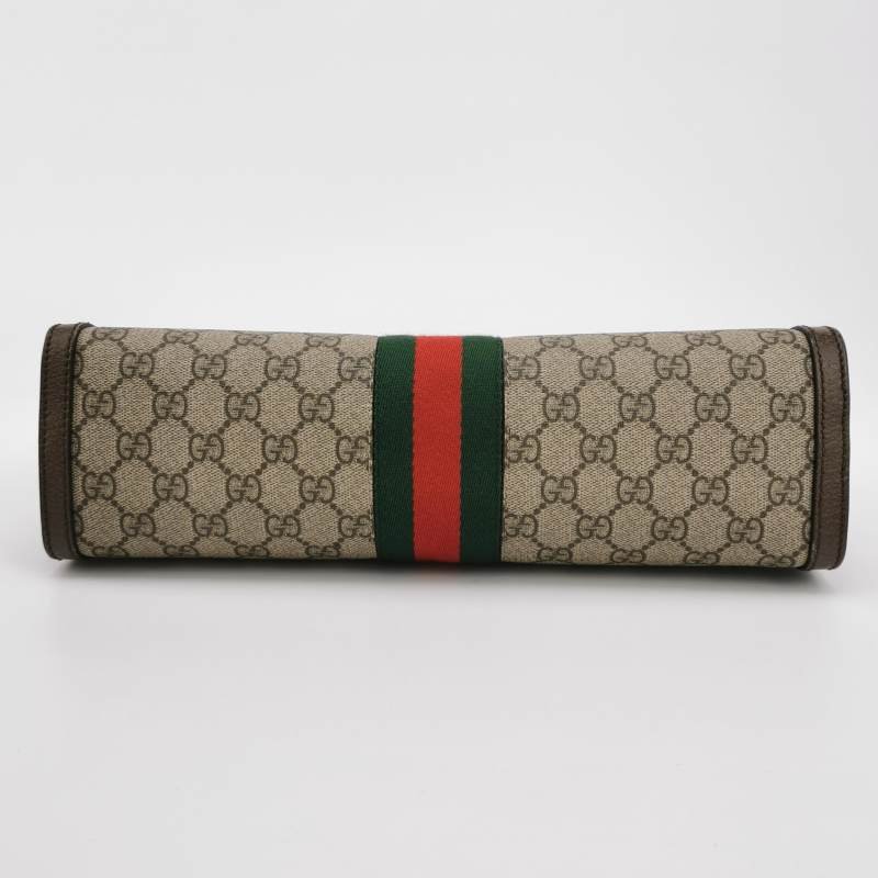 Gucci Ophidia中型牛皮帆布GG老花條紋雙G斜挎包肩背包-5