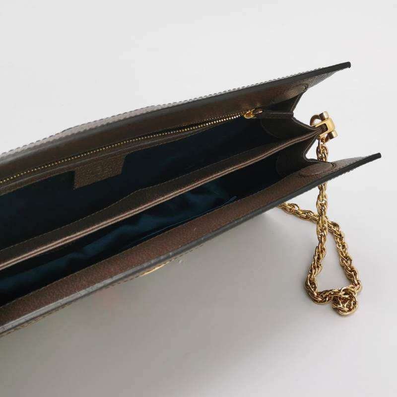 Gucci Ophidia中型牛皮帆布GG老花條紋雙G斜挎包肩背包-6