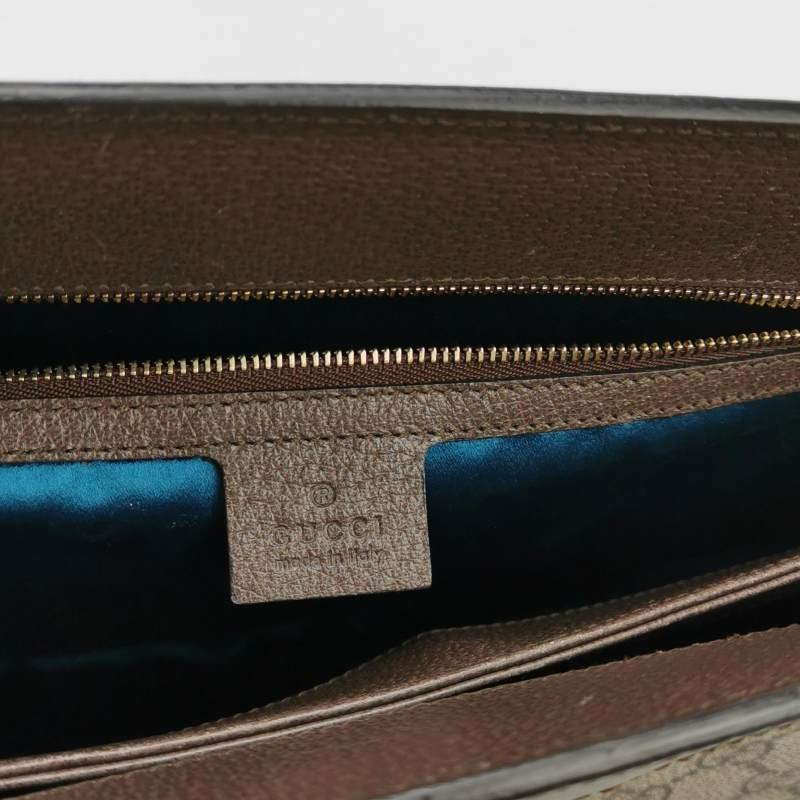 Gucci Ophidia中型牛皮帆布GG老花條紋雙G斜挎包肩背包-7