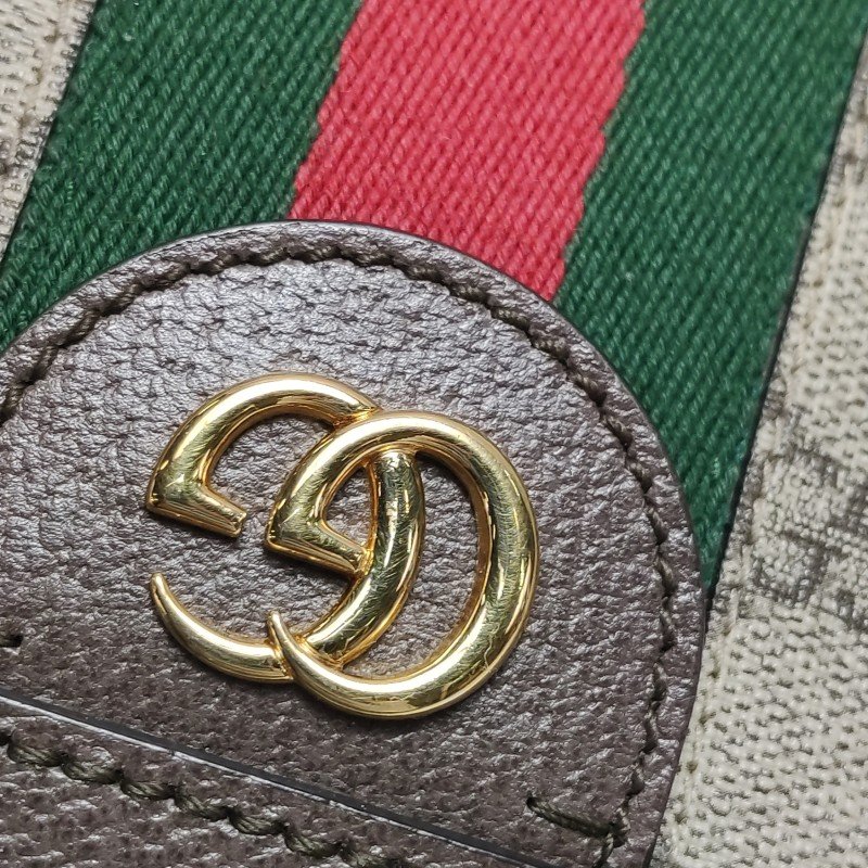 Gucci Ophidia中型牛皮帆布GG老花條紋雙G斜挎包肩背包-9