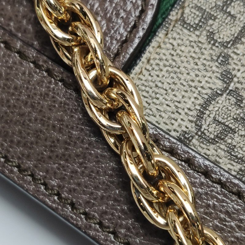 Gucci Ophidia中型牛皮帆布GG老花條紋雙G斜挎包肩背包-10