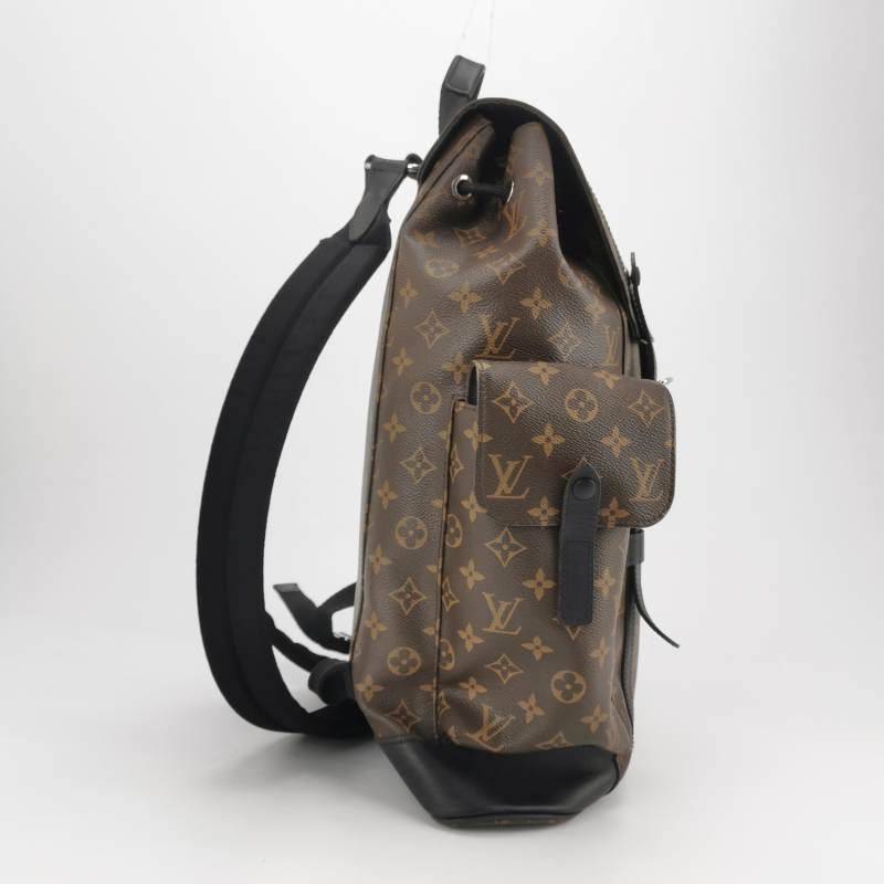 Louis Vuitton (LV) Christopher中型牛皮Monogram印花垂蓋雙肩包晶片款-3