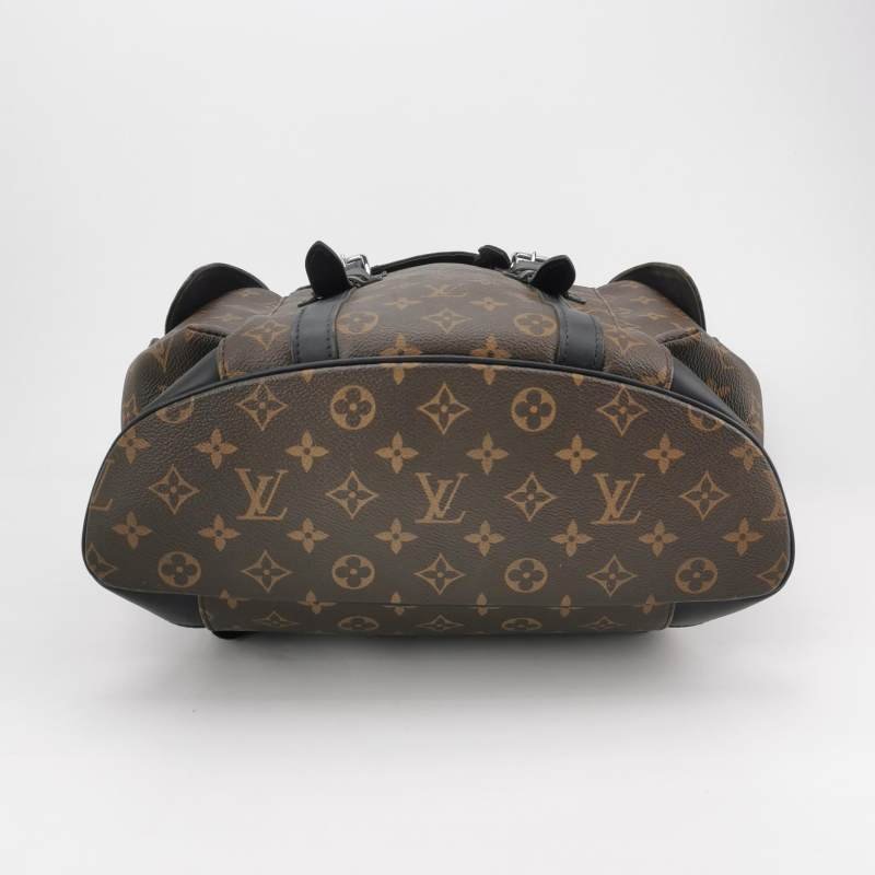 Louis Vuitton (LV) Christopher中型牛皮Monogram印花垂蓋雙肩包晶片款-5