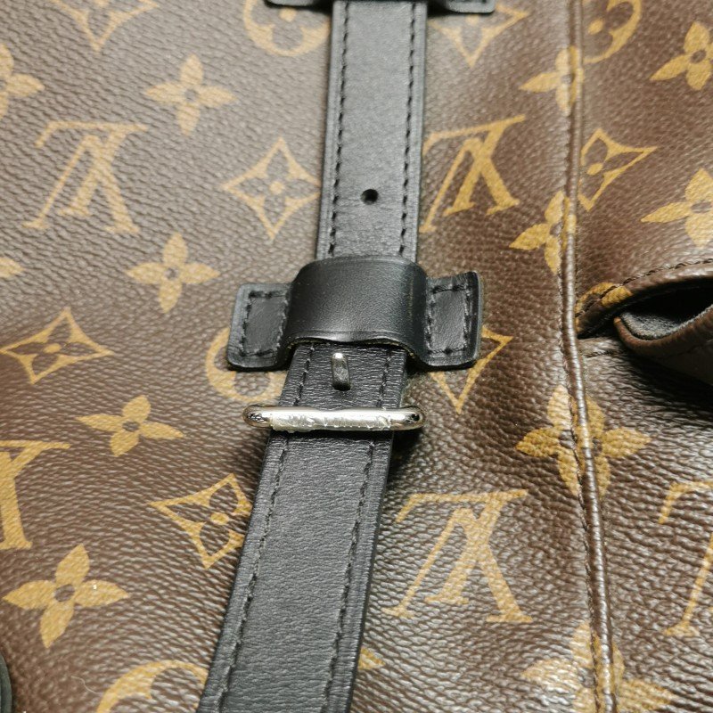 Louis Vuitton (LV) Christopher中型牛皮Monogram印花垂蓋雙肩包晶片款-11