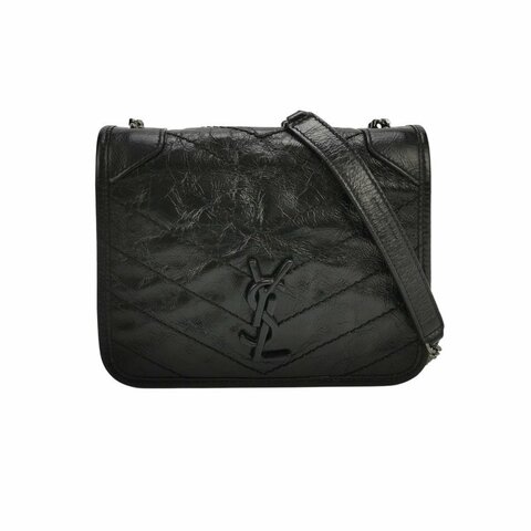 Saint Laurent Niki迷你油蠟皮純色V紋絎縫YSL標誌斜背包單肩包