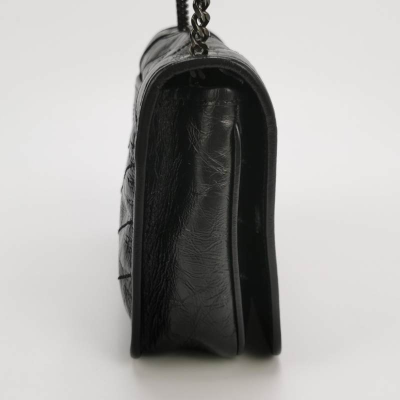 Saint Laurent Niki迷你油蠟皮純色V紋絎縫YSL標誌斜背包單肩包-3