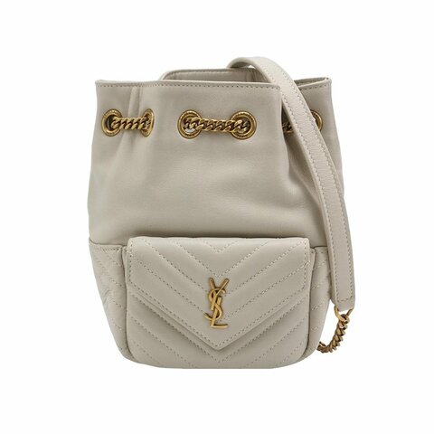 Saint Laurent Joe迷你羊皮純色V紋絎縫YSL標誌肩包斜背包