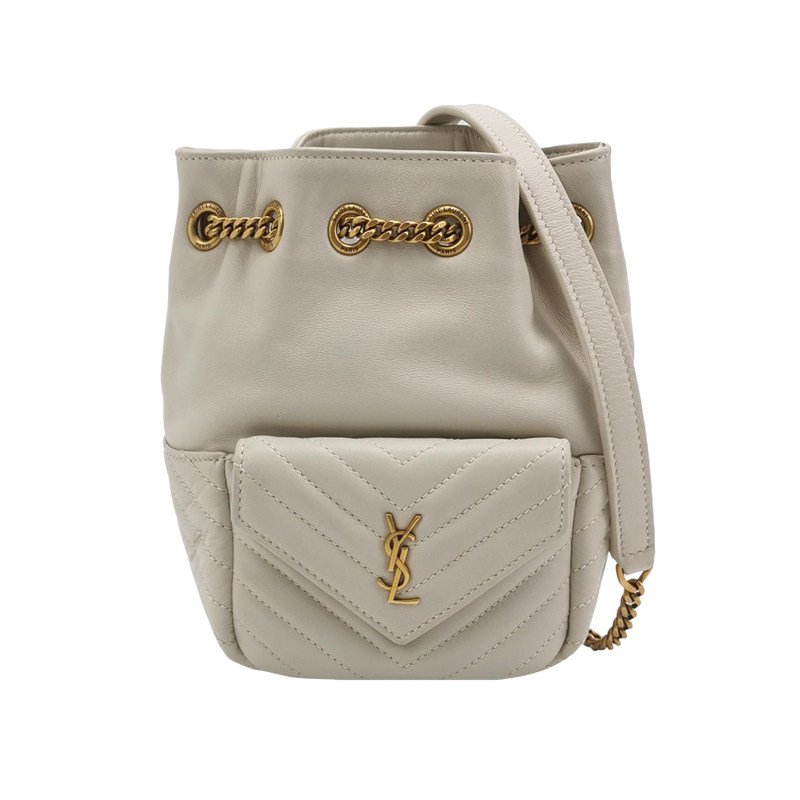 Saint Laurent Joe迷你羊皮純色V紋絎縫YSL標誌肩包斜背包-0