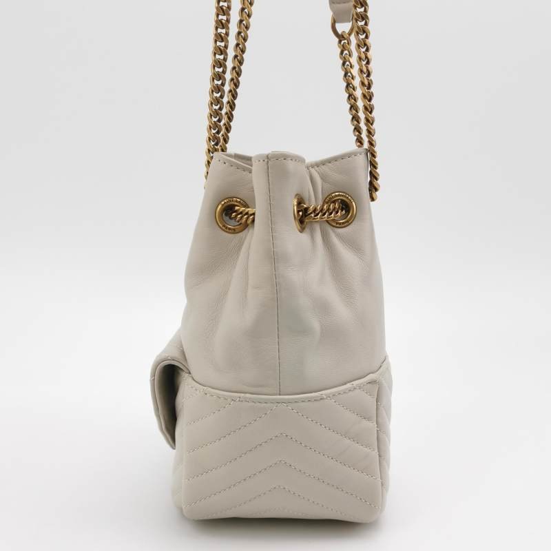 Saint Laurent Joe迷你羊皮純色V紋絎縫YSL標誌肩包斜背包-2