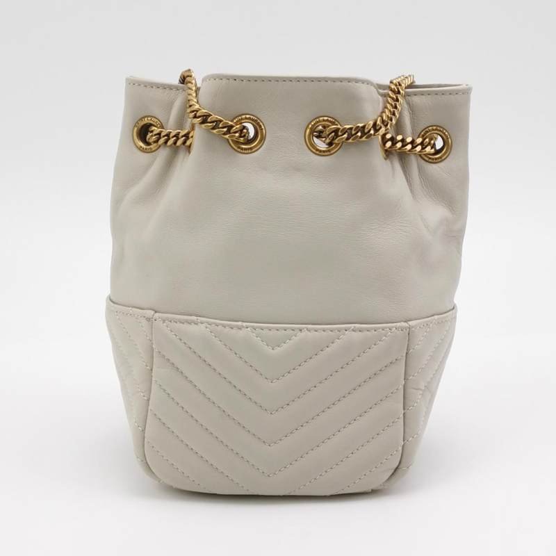 Saint Laurent Joe迷你羊皮純色V紋絎縫YSL標誌肩包斜背包-4