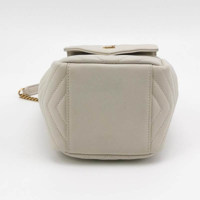 Saint Laurent Joe迷你羊皮純色V紋絎縫YSL標誌肩包斜背包-5