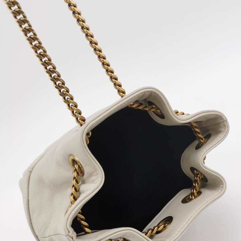 Saint Laurent Joe迷你羊皮純色V紋絎縫YSL標誌肩包斜背包-6