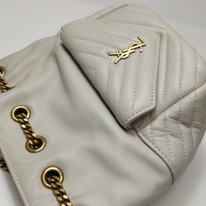 Saint Laurent Joe迷你羊皮純色V紋絎縫YSL標誌肩包斜背包-17