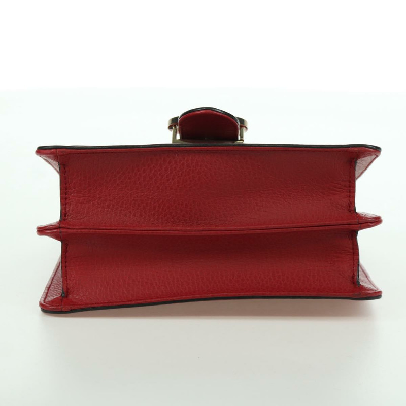 【日本直送】GUCCI 鏈條單肩包 皮革 紅色 金色 510304 Auth mr2272V-4